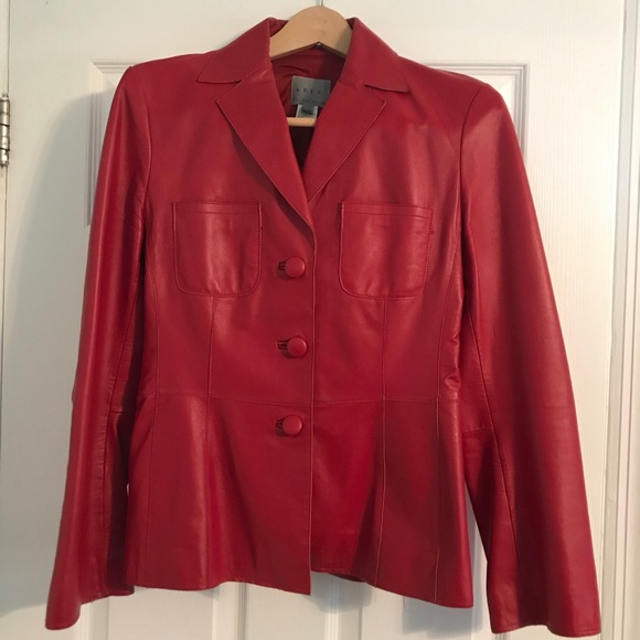 Hot Red Leather Jacket - Picture 1 of 3